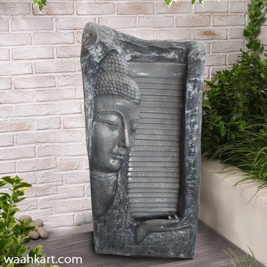 Buy Online Stone Look Buddha Side Face Fountain With LED Light l